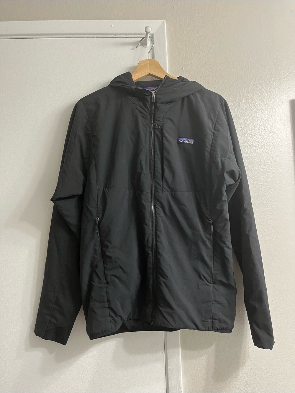 Patagonia Black Hooded Windbreaker Jacket